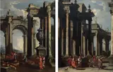 «Cristo e l'adultera» e «Professione di fede di San Pietro» by Giovanni Paolo Pannini, oil on canvas, offered Oct 2012