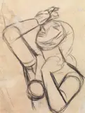 Manichino metafisico by Mario Sironi, 1919, charcoal on paper, offered May 2012