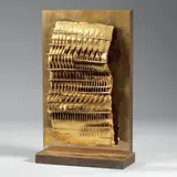Foglio, IV by Arnaldo Pomodoro, 1986, scultura in bronze dorato, offered May 2012