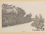 Giorgio Morandi, La strada bianca, 1933, etching on rame on paper India incollata