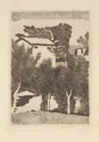 Giorgio Morandi, Paesaggio con tre alberi, 1931, etching on rame