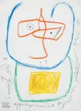 Joan Miró, Ritratto di Cleto Polcina, 1981, pastelli and pencil on paper