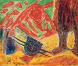 André Masson, Paysage à la Charette Bleue, 1948, oil on canvas