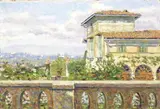 Gino Severini, Villa Passerini presso Firenze (Veduta di Arcetri), 1903, oil on panel