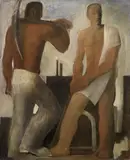 Il lavoro (I costruttori) by Mario Sironi, 1929, oil on canvas, offered May 2012
