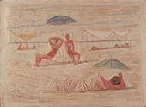 Massimo Campigli, Donne sulla spiaggia, 1954, oil on canvas