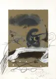 Antoni Tàpies, Senza titolo, 1982, etching ritoccata a mano