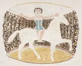 Massimo Campigli, La cavallerizza (L'Ecuyére), 1954, lithograph a colori