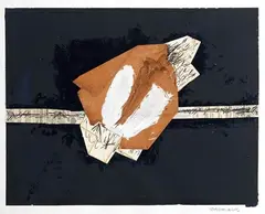 Arturo Carmassi, Collage per Marguerite Youcenar III, 1990, collage and mixed media on cardboard
