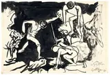 Pescatori a Scilla by Renato Guttuso, 1949, ink on paper, offered May 2012