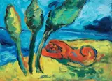 Mimmo Germana, Tre alberi, 1989, oil on canvas