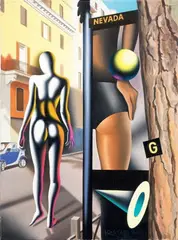 Last year's model by Mark Kostabi, 2009, acrylic on canvas, offered May 2012