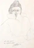 Franco Gentilini, Ritratto di Raffaele Carrieri, 1974, pencil on paper