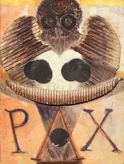 Per pace by Bruno Ceccobelli, mixed media on panel, offered May 2012