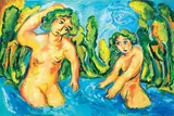 Mimmo Germana, Al bagno, 1989, oil on canvas