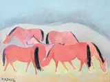 Giuseppe Cesetti, Cinque cavalli al pascolo