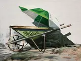 Andrea Di Marco, Carriola in carrozza, 2009, oil on canvas