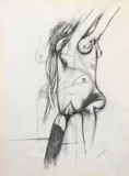 Gianni Dova, Nudo, pencil on paper