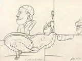 Valerio Adami, Il pittore con gli occhiali, 1981, pencil on paper