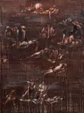 Ida Barbarigo, Spiaggia rossastra verticale, 1988, oil on canvas