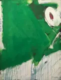 Minoru Kawabata, Composition green, oil on canvas