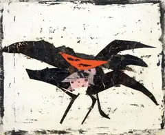 Uccelli by Roberto Crippa, mixed media on panel, offered May 2012