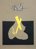 Bruno Munari, Ricostruzione teorica di un oggetto immaginario, 1971, collage and ink on paper applicata on card