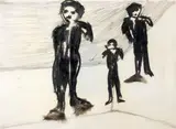 Enzo Cucchi, Nuvola del pelo, 1999, mixed media on paper