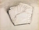 Christo, Wrapped Couch (Project), 1973, Carboncino