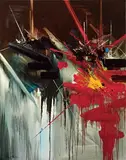 Georges Mathieu, Délire amer, 1990, oil on canvas