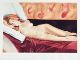Mel Ramos, You get more Salami with Modigliani, 1978, watercolour on paper