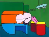 Valerio Adami, Sauna, 1969, oil on canvas