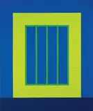 Peter Halley, Yellow prison, 2009, acrylic on canvas