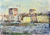 Paesaggio by Enzo Pregno, oil on canvas, offered Apr 2012