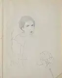 Fillide Levasti, Autoritratto con Iris, 1920, pencil on paper