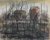 Quinto Martini, Omaggio a Soffici, mixed media on faesite