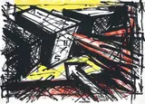 Vinicio Berti, Composizione, 1974, tempera on paper applicata on cardboard