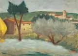 Paesaggio by Ottone Rosai, 1952, oil on canvas, offered Apr 2012