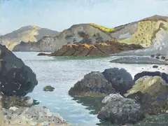 Paesaggio by Giovanni Colacicchi, oil on faesite, offered Apr 2012