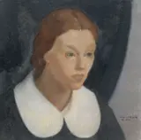 Elena Salvaneschi, Ritratto femminile, 1934, mixed media on compensato