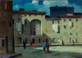 Vecchia Livorno by Renato Natali, oil on panel, offered Apr 2012