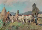 Butteri by Carlo Domenici, oil on faesite, offered Apr 2012