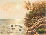 Marina by Gino Romiti, oil on faesite, offered Apr 2012