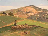 Dintorni livornesi by Giovanni Lomi, oil on panel, offered Apr 2012