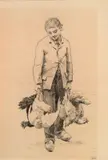Louis Adan, Venditore di polli, pencil on paper