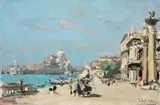 Venezia by Giovanni Salviati, oil on canvas board, offered Apr 2012