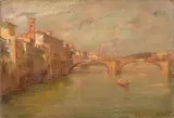 Ponte Santa Trinita a Firenze by Leopoldo Galeota-Russo, oil on canvas, offered Apr 2012