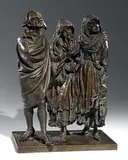 Antonio Pandiani, Tre personaggi, scultura in bronze