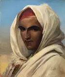 Stefano Ussi, Volto, oil on canvas