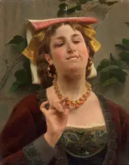 Luigi Bechi, La collana, oil on canvas